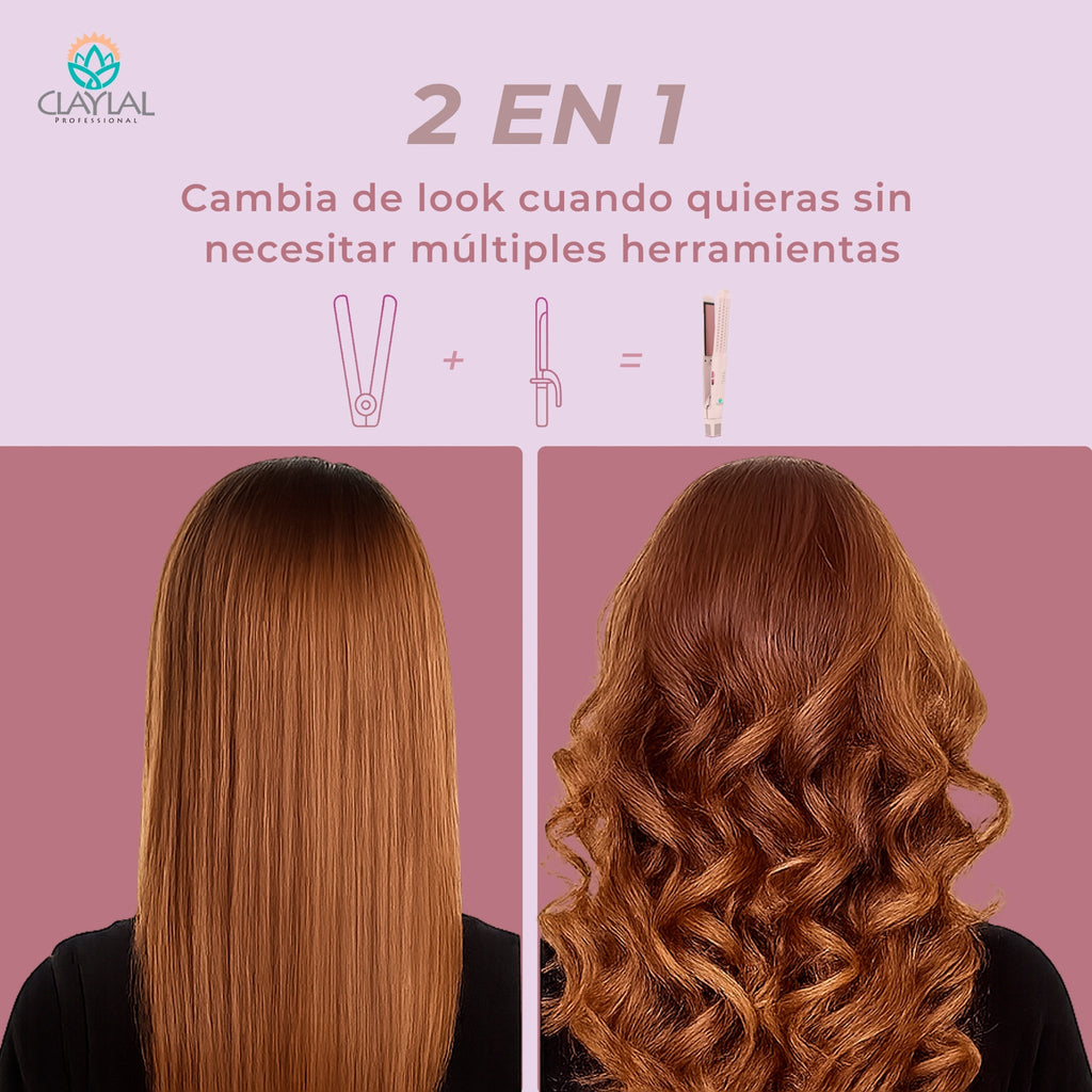 PLANCHA Y RIZADORA 2 EN 1 CLAYLAL