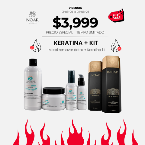 Alisado + Mantenimiento: Keratina + Metal Remover Detox